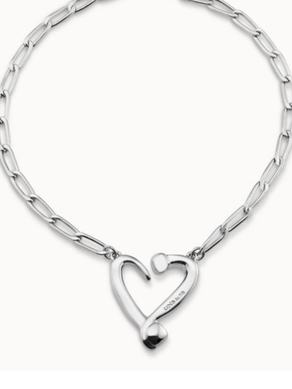 UNO de 50 Silver Heart Pendant Chain Necklace